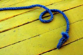 Rope Wood Floor yellow blue