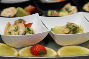 shrimp in sauce on a plate