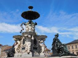 fountain Neptunbrunnen in bavaria
