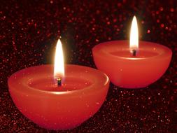 red candles burning