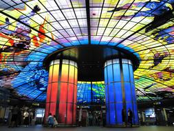 colorful interior of Roma Termini station