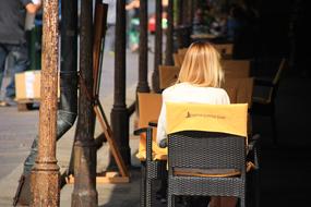 woman relaxing in a cafe