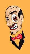 cartoon portrait of an evil man