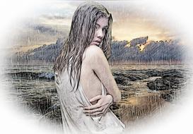 drawing beauty woman female pretty