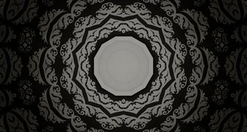 Grey and black, circle texture with the patterns, among the darkness, clipart