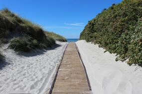 Sand Beach pier by Ocean