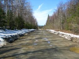 Road Snow Spring