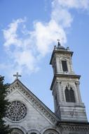 church facade, bottom view