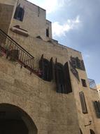 Beautiful architecture in Jerusalem, Israel, under the blue sky with clouds