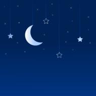 night moon star background blue