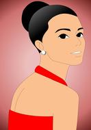 beauty elegant girl clip art drawing