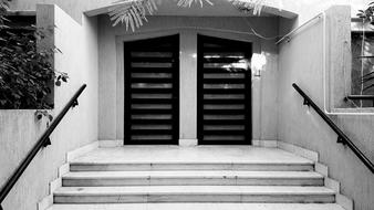Building Gate black and white