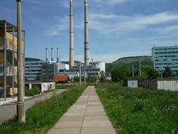 path to Factory with High Chimneys, germany, jena