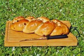 fresh bread on the board