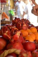 sale of juicy pomegranates