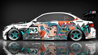 car with anime drawing