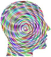 man colorful prismatic drawing