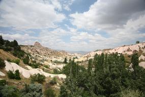rock formations in scenic valley, Turkey, Cappadocia