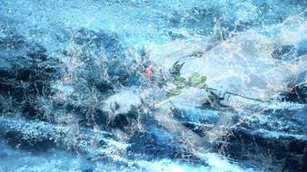 woman water flower art table