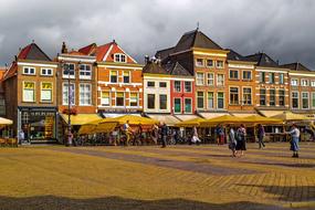 architecture of the old town delft in the netherlands