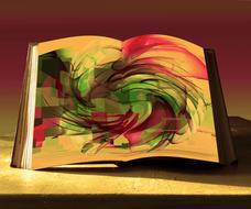 Book, with the colorful and beautiful shapes, in light, clipart