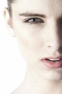 Beautiful young Woman face view