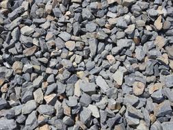 Close-up of the colorful gravel stones, in sunlight