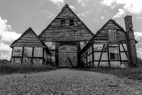 House Abandoned Old black and white