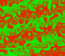 red green streaks in waves