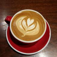 coffee in a red mug
