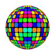 ball with colorful square pattern