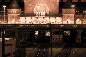 Train Station Copenhagen Night lights