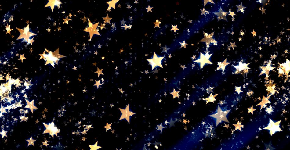 golden stars on a dark background