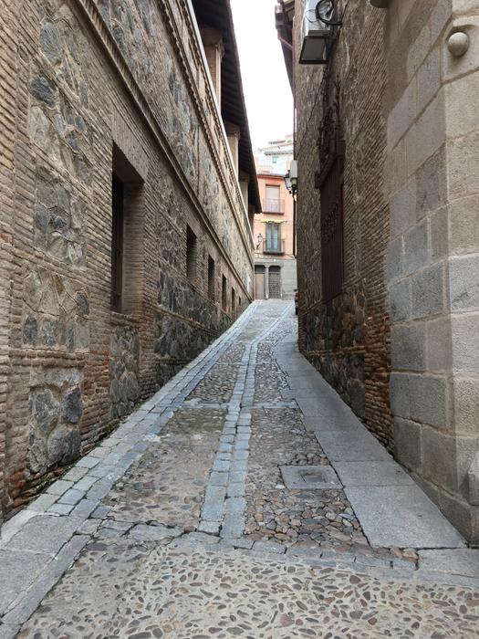 narrow stone street in Toledo
