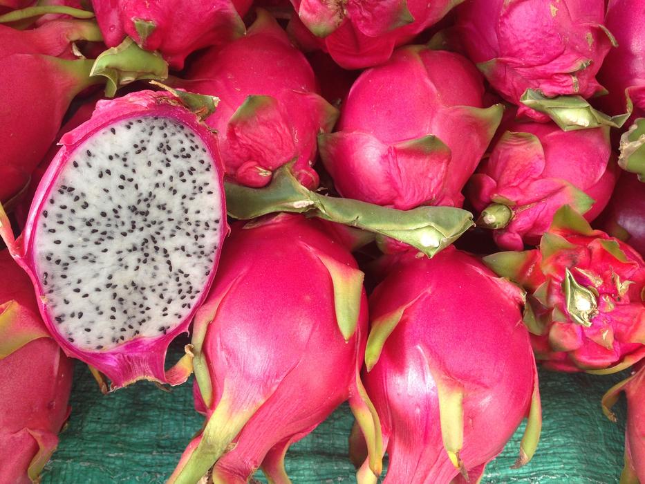 exotic pink fruits