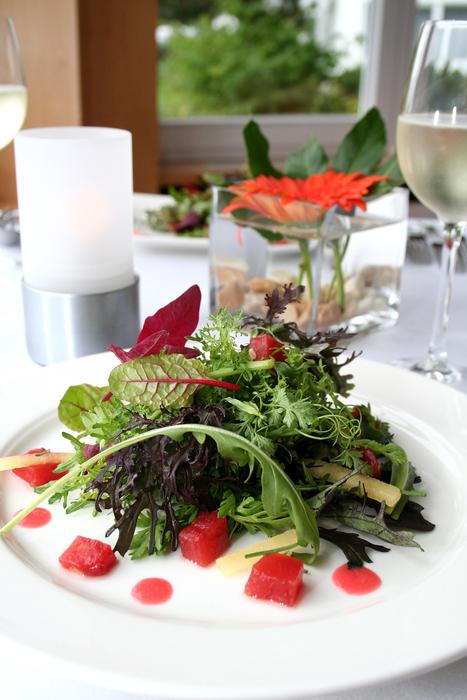 restaurant salad on the table