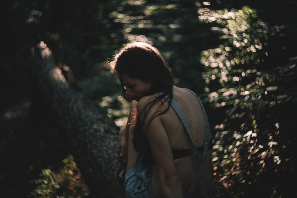 Alone Girl in forest