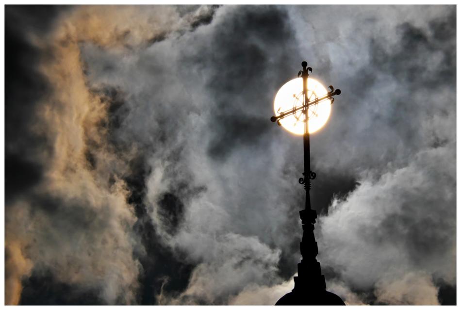Sun Clouds Cross