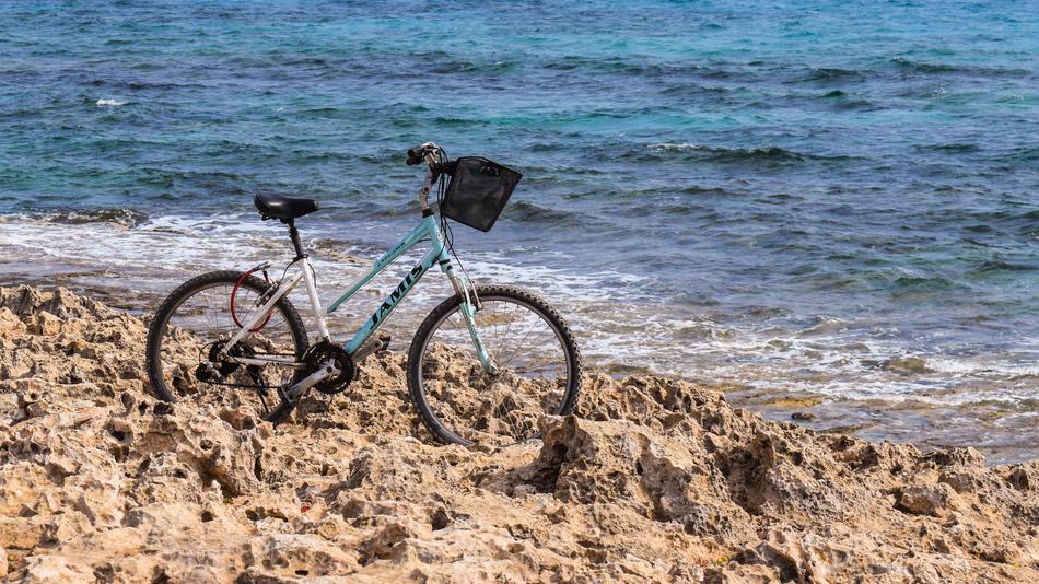 Bicycle Rocky Coast Sea
