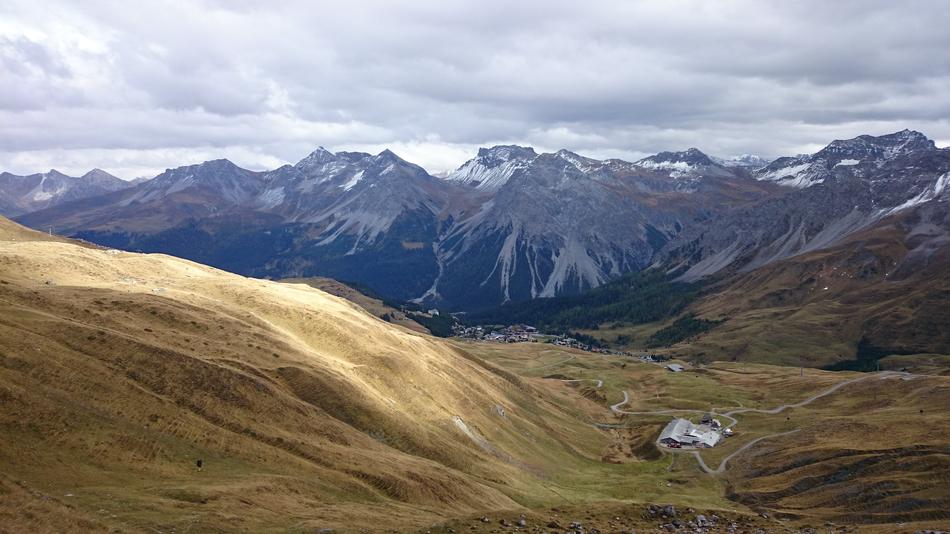 view of the mountains with snowy top