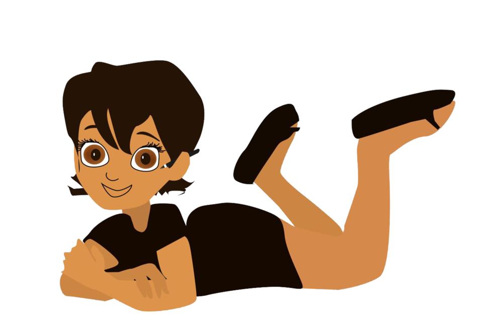 girl elongated relaxation drawing