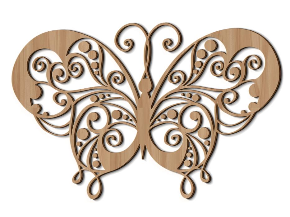 butterfly wood carved decoration