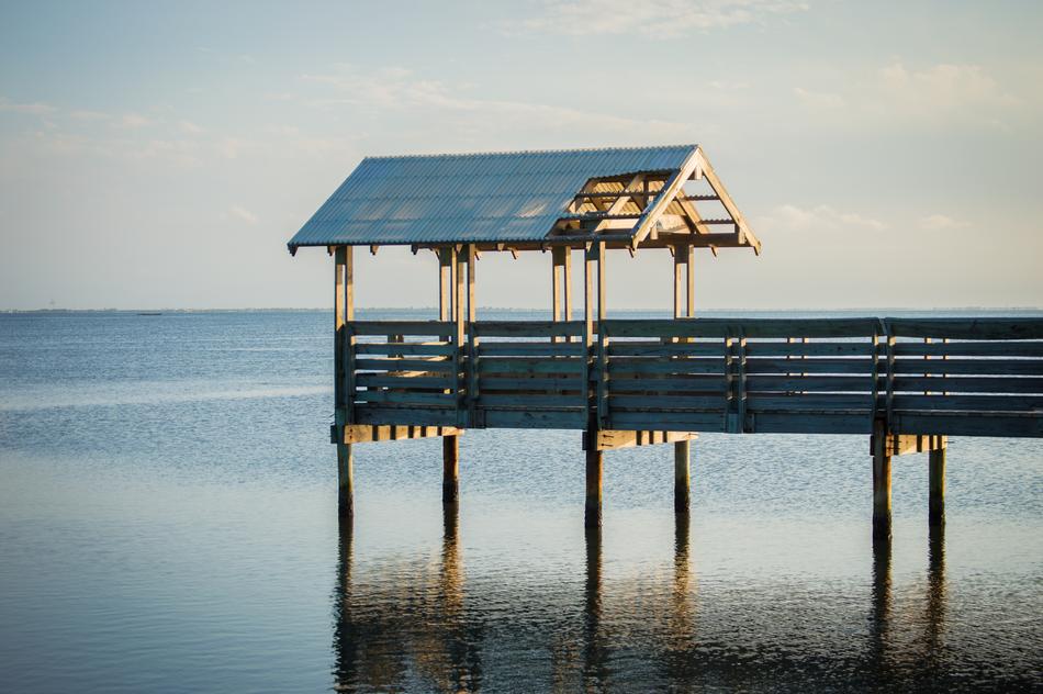 canopy on the pier on the bay