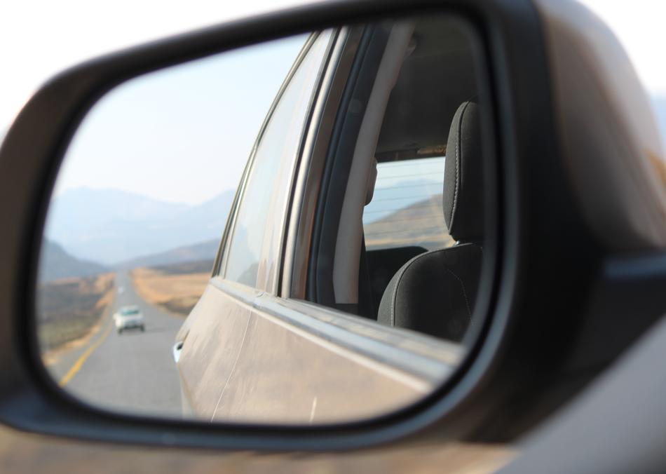 side mirror on a black car