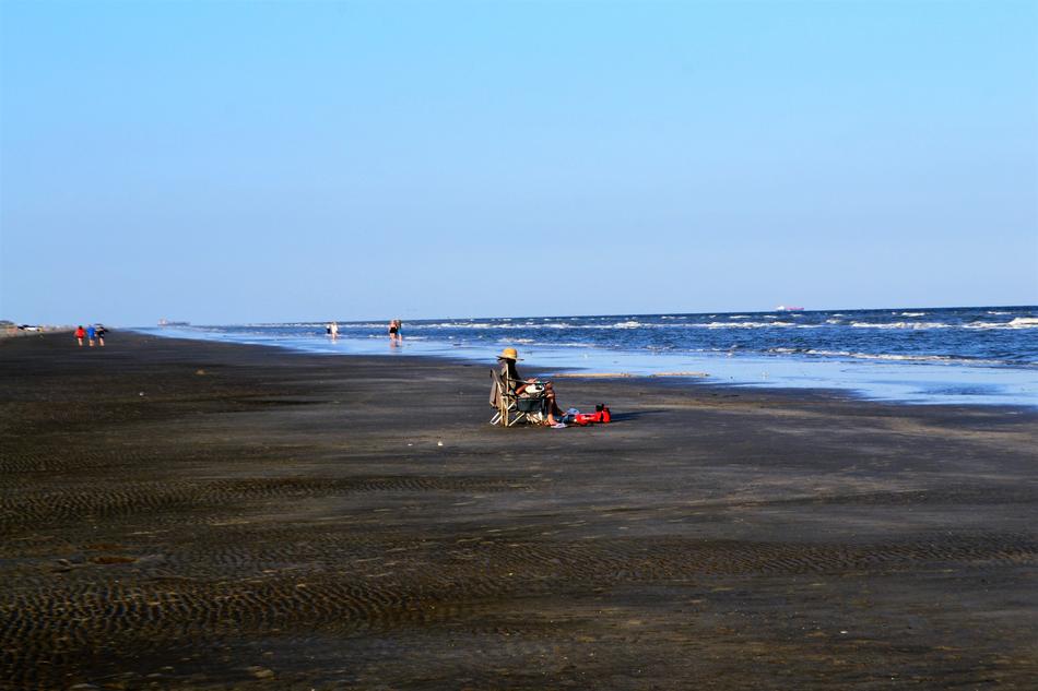 Beach In Houston Texas Woman At