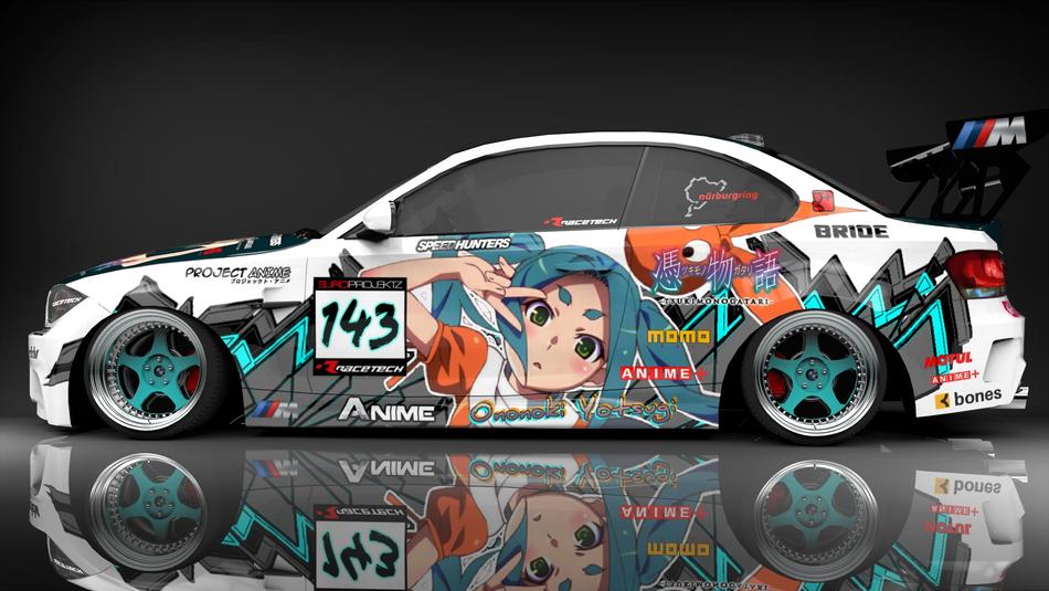 car with anime drawing