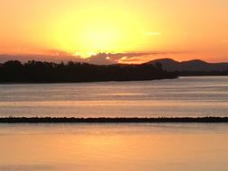 Sunset over Beach in Summer