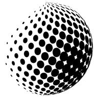 halftone dot 3d black and white