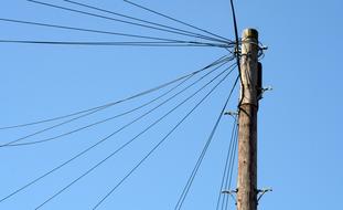 blue sky above Pole Mast Electricity