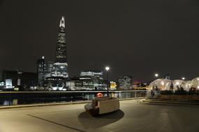 night city lights by the river